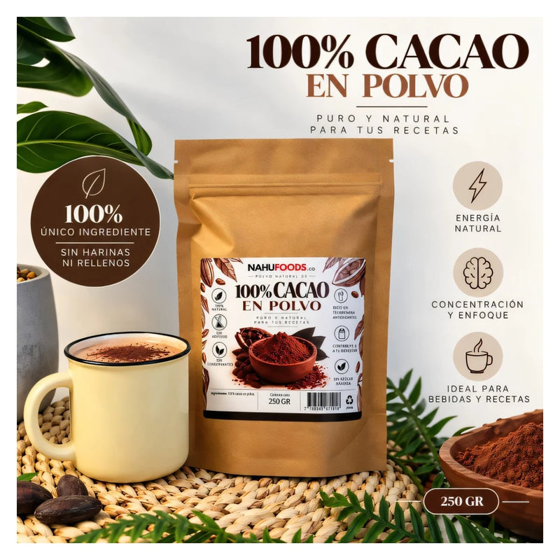 Cacao en polvo 100 % puro colombiano