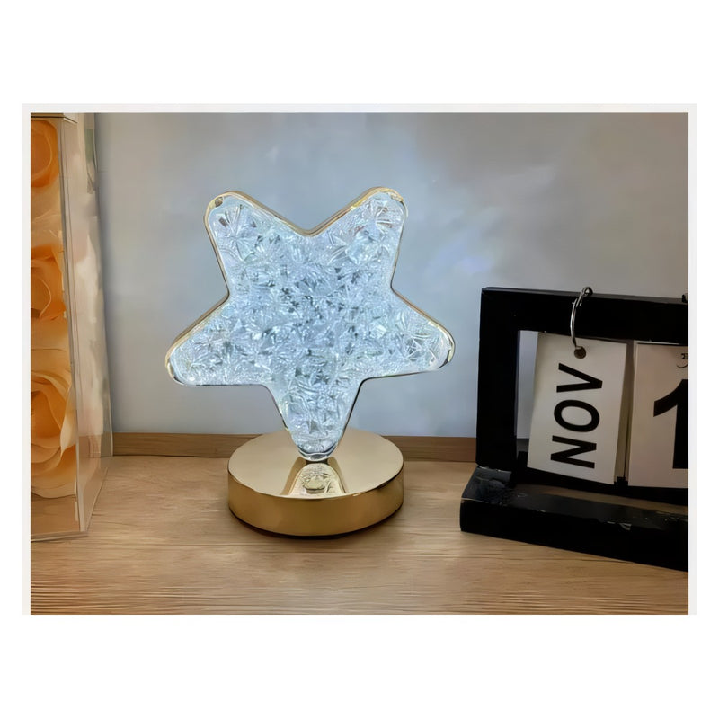 Lámpara de mesa recargable con diseño de estrella