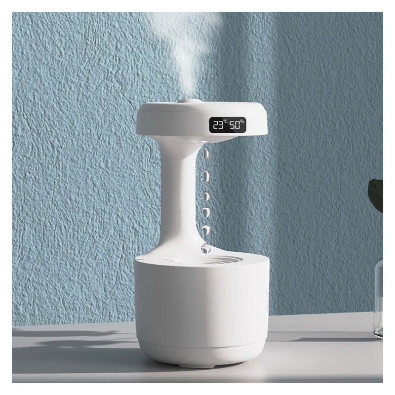 Gota de agua antigravedad con luz LED y reloj, 800 ml