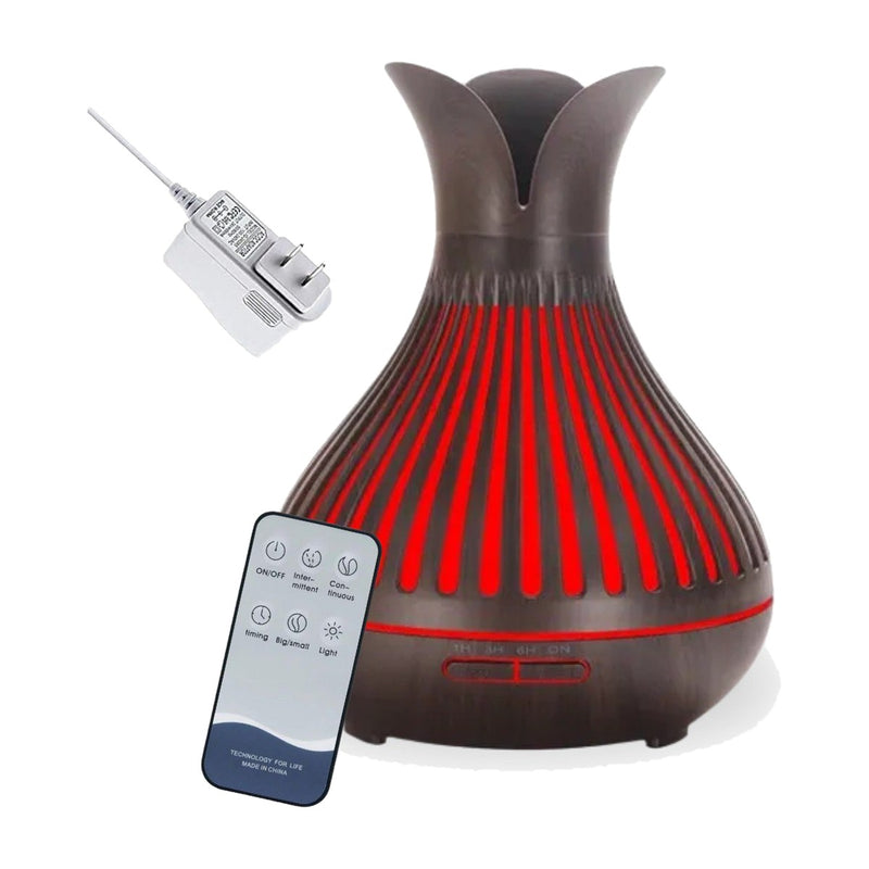 Humidificador difusor de aromas de 350 ml, acabado madera oscura