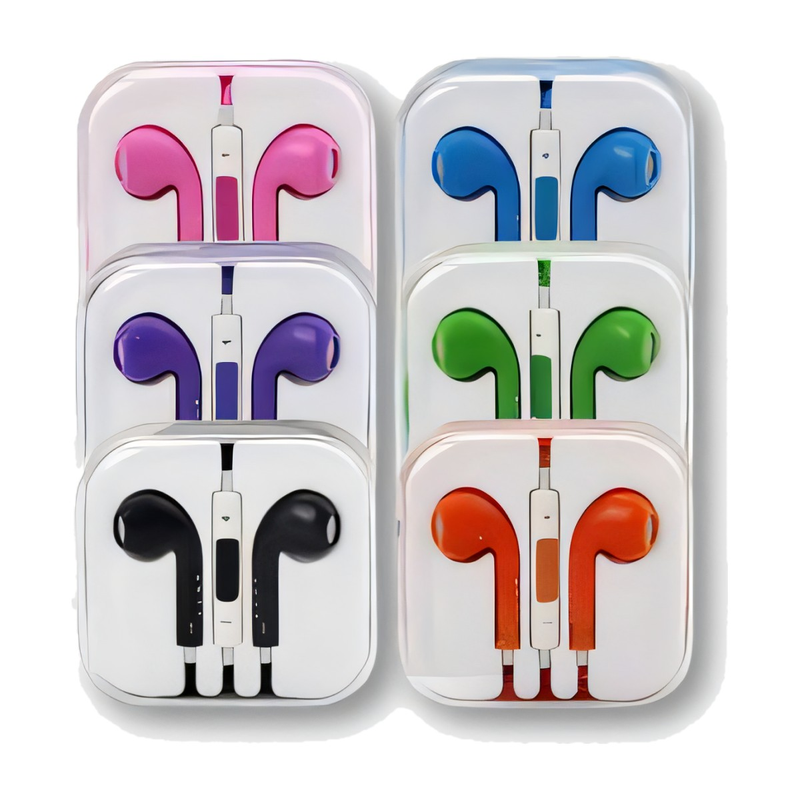 Audífonos in-ear con micrófono, 6 colores (x2)