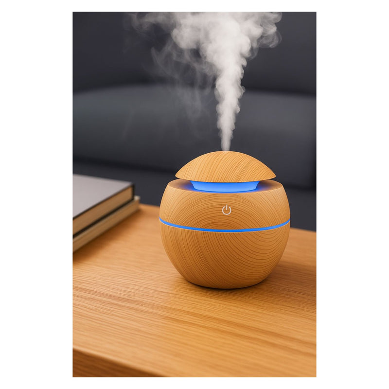Humidificador difusor aromático LED tipo madera, ref. SL-002