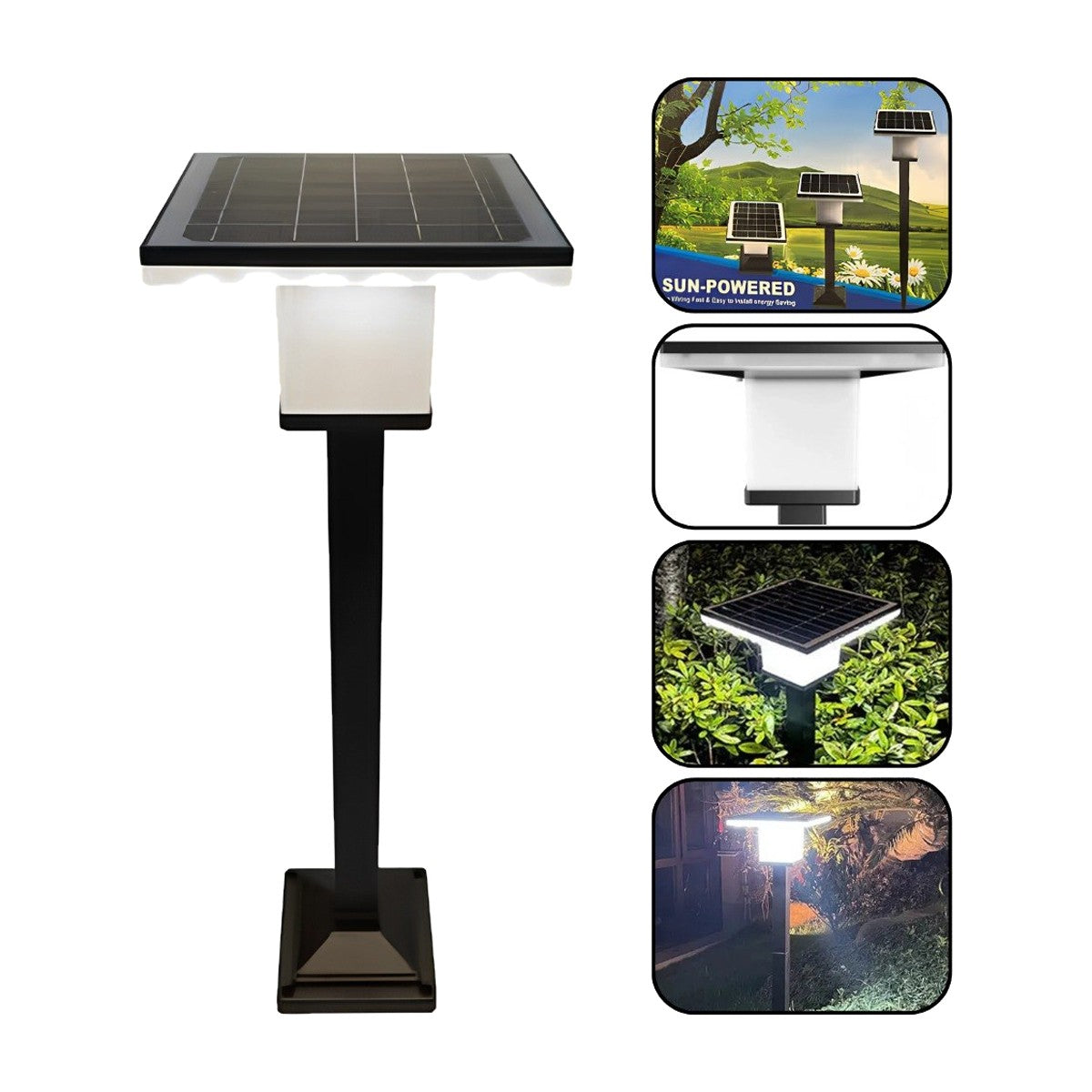 Lámpara solar de jardín para exterior, luz fría