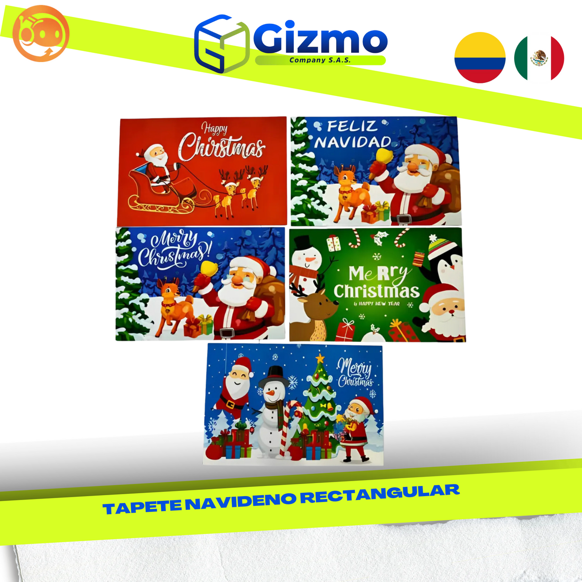 Tapete navideño rectangular
