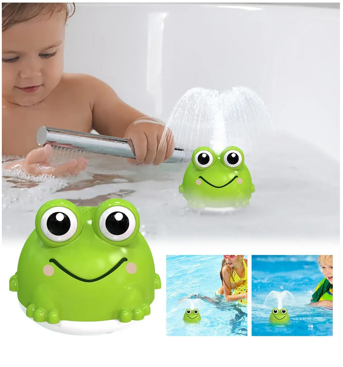 Rana rociadora de agua para el baño