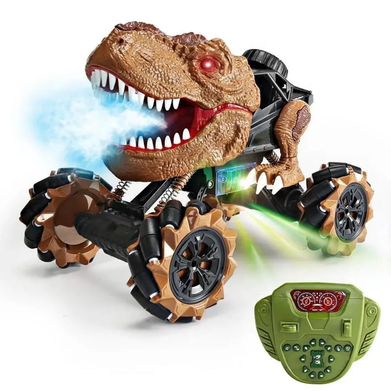 Carro dinosaurio a control remoto con función de rociado