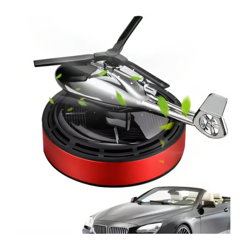 Ambientador solar para carro con forma de helicóptero