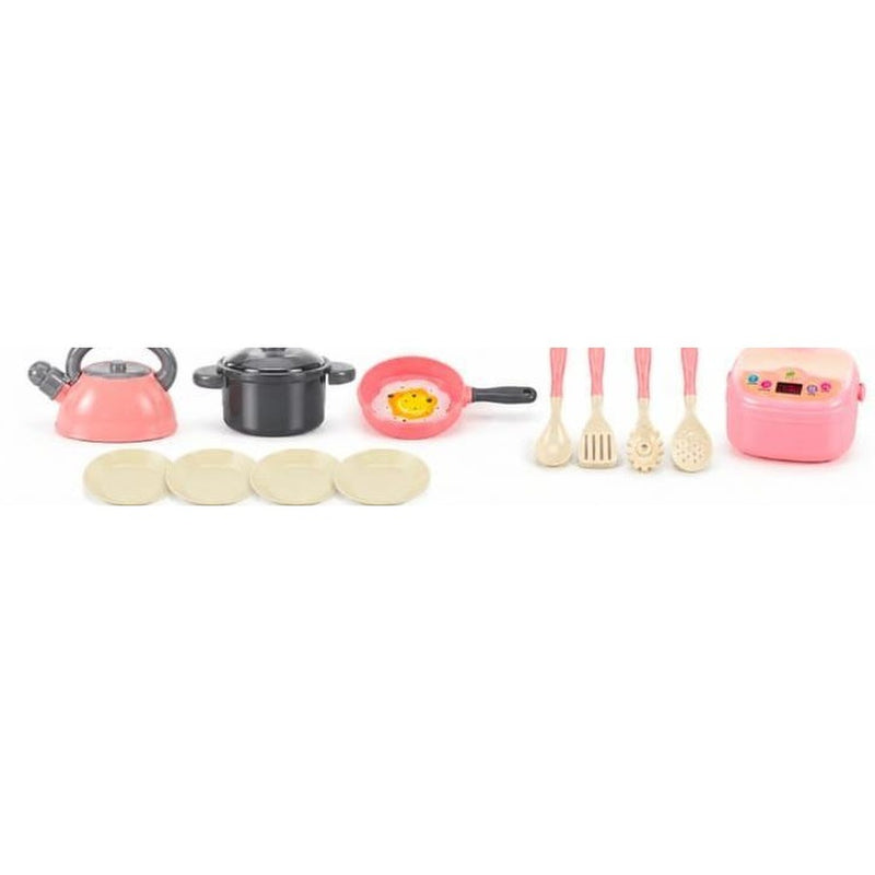 Set de cocina infantil con ollas y horno