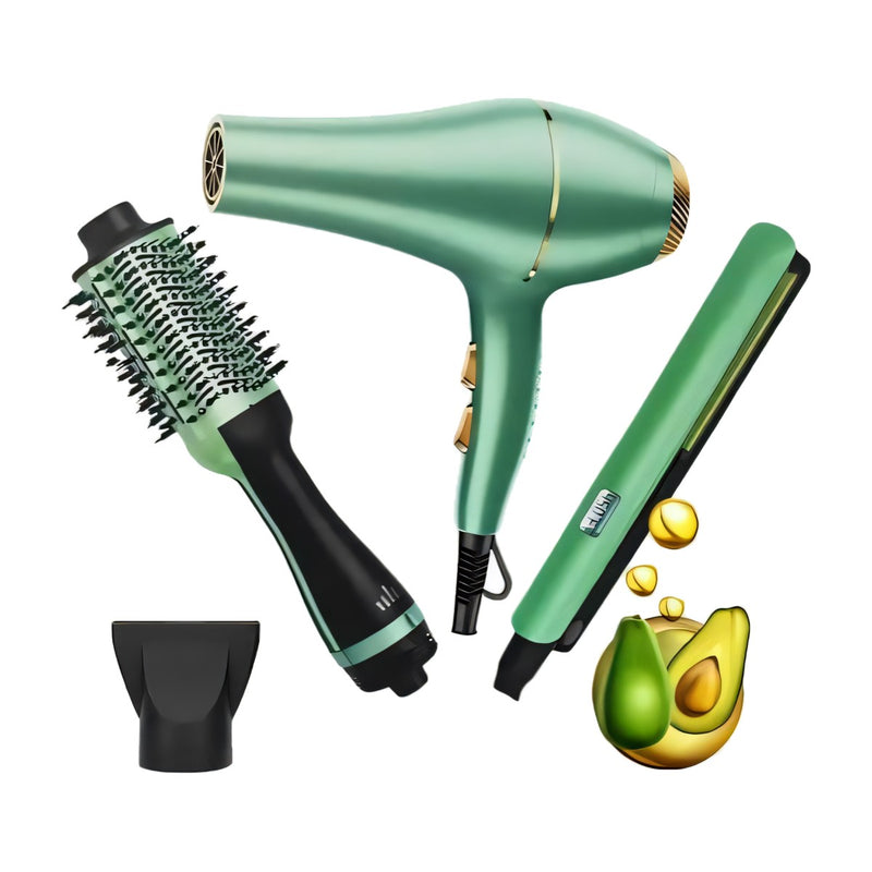 Combo 3 en 1 para el cabello: secador, plancha y cepillo