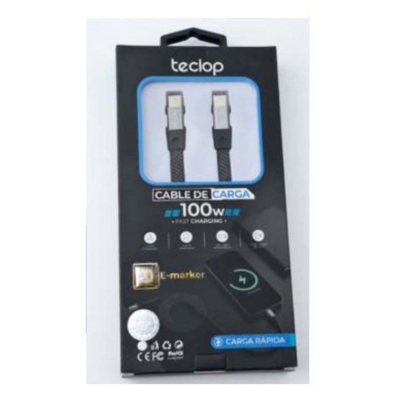 Cable de carga USB tipo C a tipo C Teclop 100 W