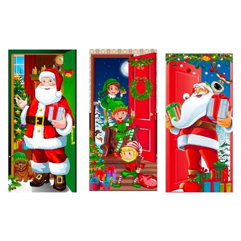 Banner navideño para puerta de 90 x 185 cm