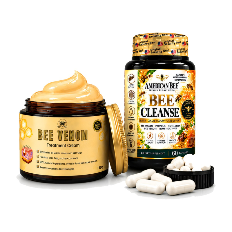 Combo Bee 2 en 1: crema Bee Venom y American Bee Cleanse