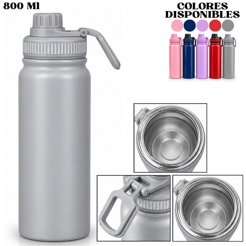 Termo botella portátil de acero inoxidable 800 ml