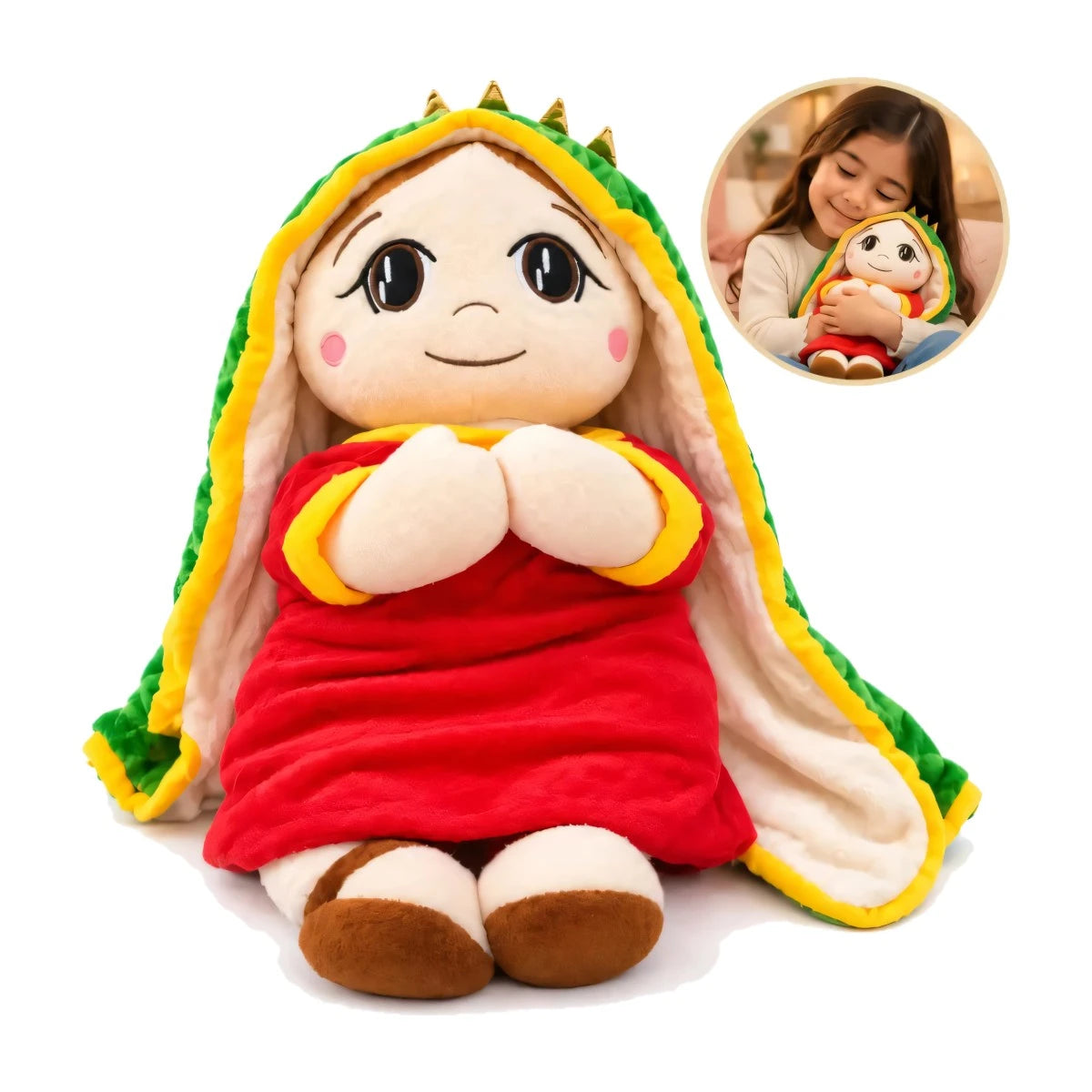 Peluche Virgen María con sonido y respiración