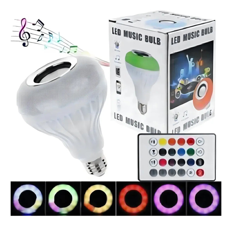 Bombillo parlante Bluetooth con luz LED RGB y control