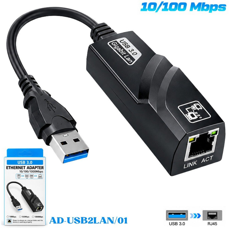 Adaptador de red Ethernet USB 3.0 de 100 Mbps