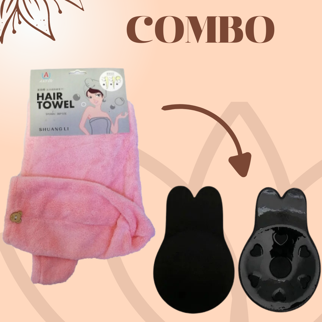 Combo push up de silicona y toalla de microfibra