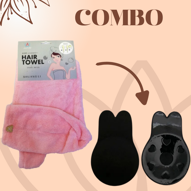 Combo push up de silicona y toalla de microfibra