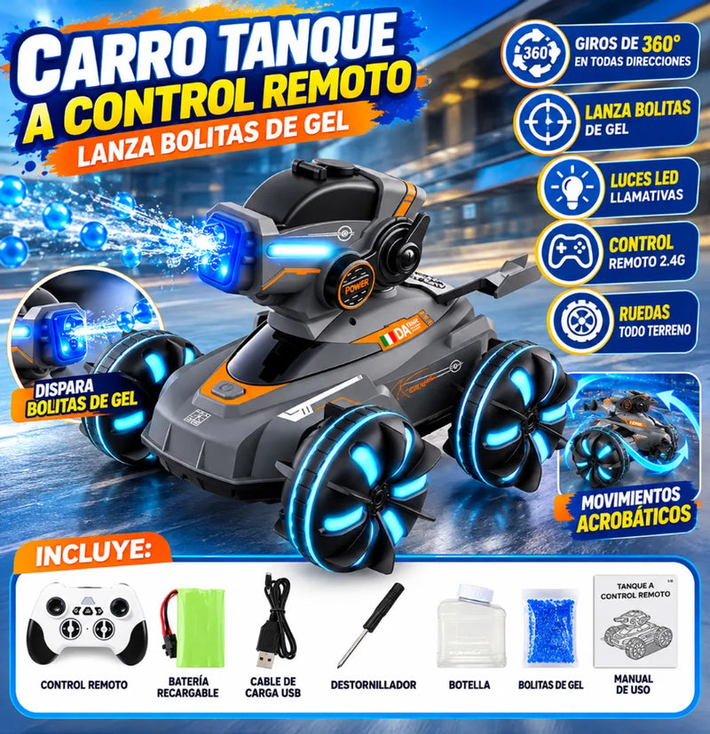 Tanque lanzador de hidrogel a control remoto